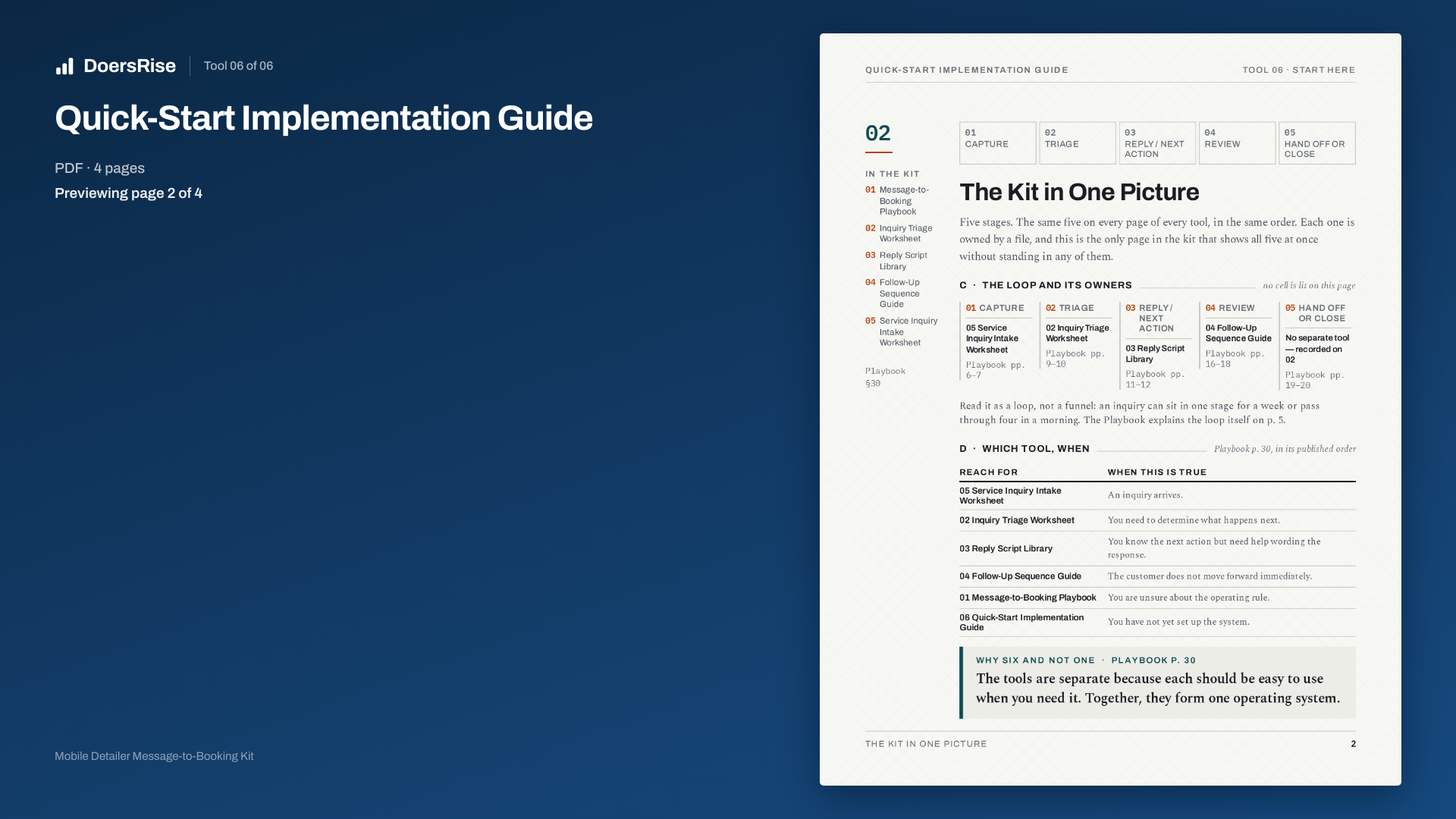 A real page from Quick-Start Implementation Guide
